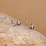 Sterling Silver Horseshoe 18 G Screw Back Stud Earrings, thumbnail 1 of 11