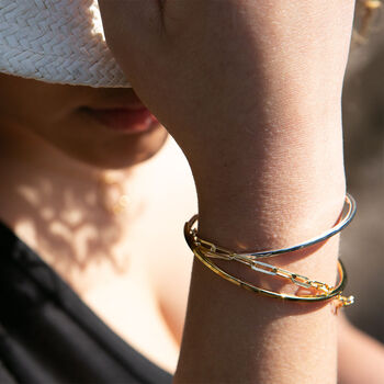 Dani 18ct Gold Plate Paper Clip Chain Bracelet, 2 of 2