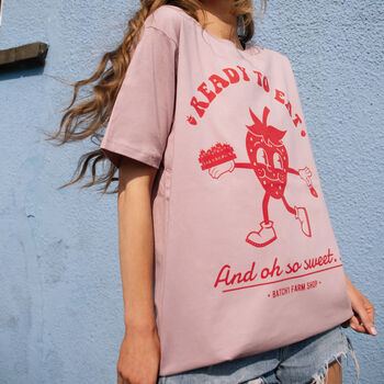 Ready To Eat Strawberry Women’s Graphic T Shirt, 3 of 3