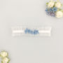 Tulle Wedding Garter With 'Something Blue' Flowers, thumbnail 1 of 9