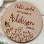 Baby Name Announcement Plaque Wildflower Design, thumbnail 1 of 4