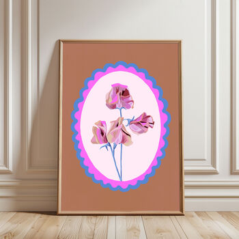 Sweet Pea Art Print Truffle, 4 of 5