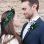 'Juno' Winter Wedding Headband Bridal Flower Crown, thumbnail 3 of 9