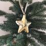 Gold Shiny Star Glass Christmas Bauble ~ Boxed, thumbnail 3 of 3