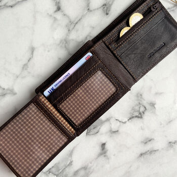 Rfid Secure Men's Brown Leather Wallet, 3 of 4