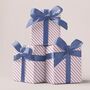Luxury Striped Gift Wrapping Paper – Blue And Red Design, thumbnail 1 of 7