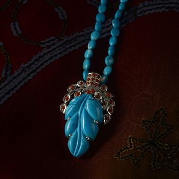 Tamarind Turquoise Coral Pendant, 2 of 3