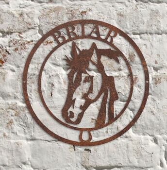 Personalised Metal Horse Stable Door Name Plate, 3 of 4