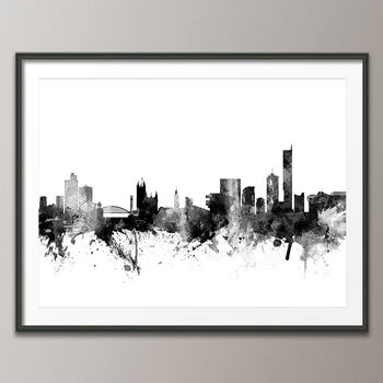 Manchester Skyline Cityscape Black And White, 3 of 6