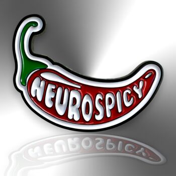 Neurospicy Chilli Adhd Autism Dyslexia Enamel Pin, 3 of 8