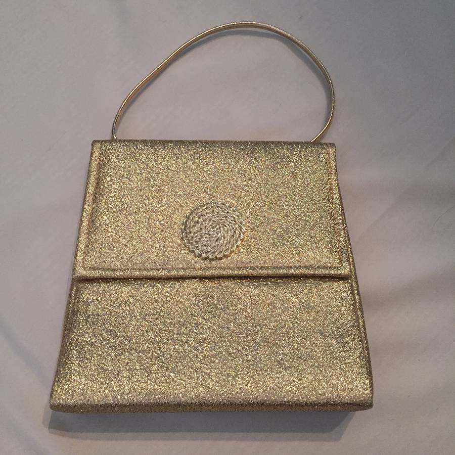 Gold Sparkle Clutch Bag By Iamia