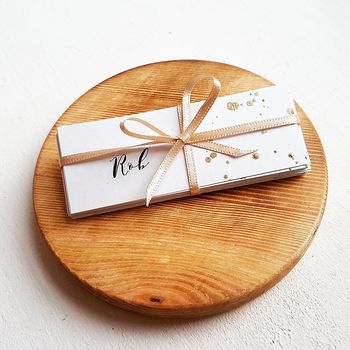 Gold Or Silver Splattered Name Place Cards, 2 of 2
