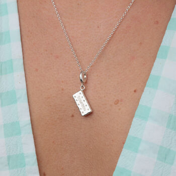 Sterling Silver Bourbon Biscuit Charm Necklace, 4 of 6