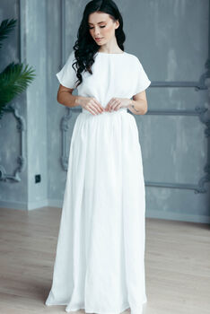Maxi Linen Wedding Dress, 12 of 12