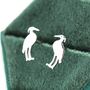 Grey Heron Bird Stud Earrings In Sterling Silver, thumbnail 4 of 12