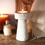 Stamped White And Terracotta Candlestick Holder, thumbnail 4 of 10