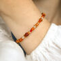 Carnelian Gemstone Bead And Sun Charm Bracelet, thumbnail 3 of 4