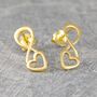 Sterling Silver Outline Heart Stud Earrings, thumbnail 3 of 5