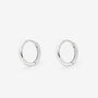Solid Small Hoop Earrings In Sterling Silver, thumbnail 2 of 5