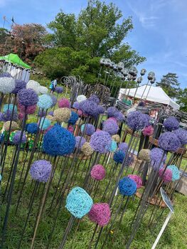 Handmade Bespoke Allium Garden Stake In Various Colors, 3 of 6