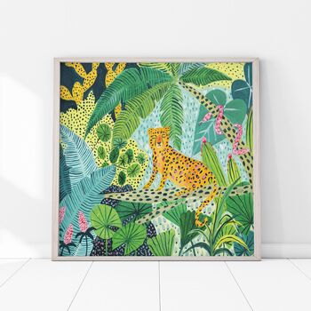 Jungle Leopard Art Print By Amber Davenport | notonthehighstreet.com