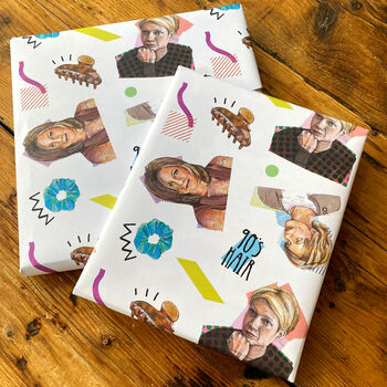 90s Hair Styles Gift Wrap, 5 of 7