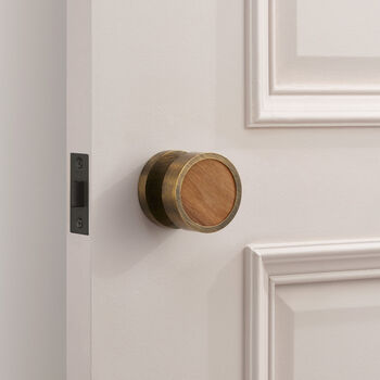 Contemporary Internal Door Knobs With Wood Insert, 3 of 12