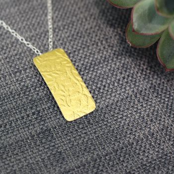 Golden Watercolour Leaf Tag Pendant, 2 of 4