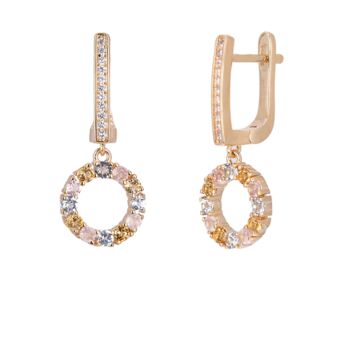 Multi Gemstone 18k Gold Plated Drop Earrings, 2 of 3