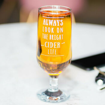 Engraved 'Bright Cider Life' Cider Glass, 2 of 2