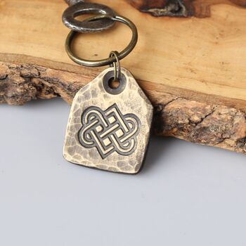 Solid Bronze Celtic Design Keepsake Keyring, 4 of 7
