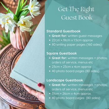 Personalised Luxury Linen Guest Book, Traditionally Bound, 10 of 12