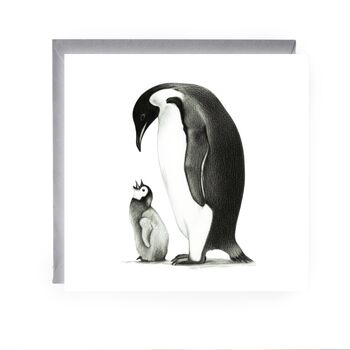Parent And Chick Penguins Greeting Card, 2 of 5