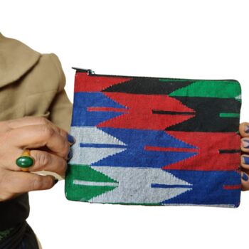 Handwoven Nepali Dhaka Purse, Fair Trade Zipper Pouches, Colourful Bags, 4 of 9