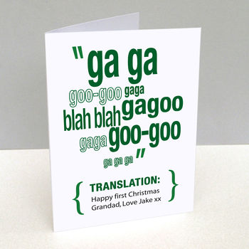 Personalised Baby Translation Christmas Card, 3 of 3