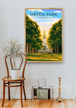 Green Park London Travel Poster Art Print, 5 of 8