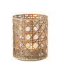 Natural Reeded Cane Glass Candle Hurricane, thumbnail 2 of 4