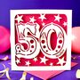 Big Number Personalised 50th Birthday Card, thumbnail 1 of 4