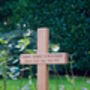 Engraved Oak Memorial Cross, thumbnail 3 of 3
