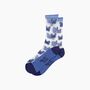 Butterflies Combed Cotton Sheer Pop Socks In Blue, thumbnail 3 of 4