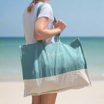 Personalised Emily Cotton Large Beach Bag, 2 of 9