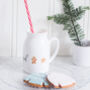 Personalised Christmas Cookie Milk Jug Mug With Straw, thumbnail 7 of 9