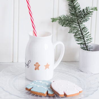Personalised Christmas Cookie Milk Jug Mug With Straw, 7 of 9