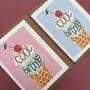 Blue Cool Birthday Ice Cream Greeting Card, thumbnail 2 of 2