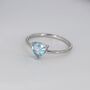 Genuine Blue Topaz Trillion Cut Ring Sterling Silver, thumbnail 5 of 10