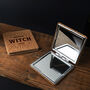 Cork Compact Mirror 'Resting Witch Face' In Gift Box, thumbnail 1 of 2