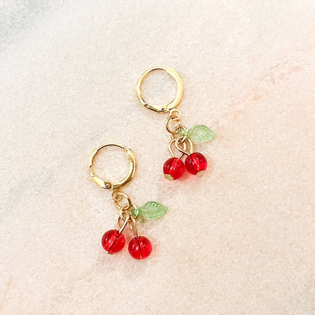 Little Cherry Drop Huggie Earrings