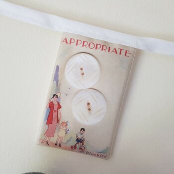 Vintage Style Button Cards Fabric Bunting, 6 of 8