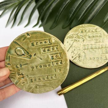 Green Round Nanny Ceramic Coaster, 9 of 12