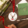 Personalised Christmas Reindeer Tree Decoration, thumbnail 6 of 8